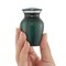 Small Mini Keepsake Cremation Urn for Human Ashes, Green with Velvet Case